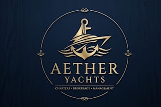 do elegant yacht nautical logo and brand identity