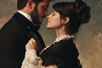 paint couple portrait painting in oil canvas