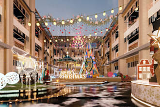 create chic christmas tree and holiday decor scheme for your house,bar,mall,shop