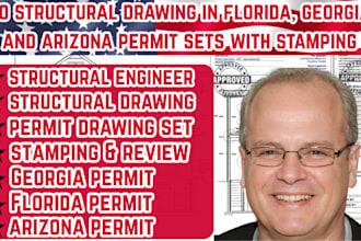 do structural drawing in florida, georgia and arizona permit sets with stamping