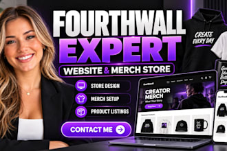 design fourthwall merch store, fourthwall website, for youtube and creators