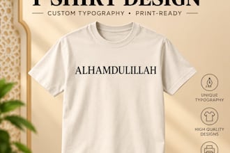 design unique islamic t shirt typography and calligraphy