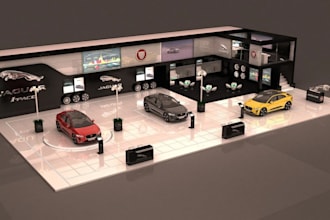 do 3d automotive rendering, 3d vehicle garage interior, 3d car showroom design