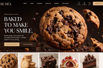 design bakery shopify store, pastry cookies store, bakery website