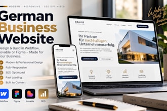 build design responsive german business website on webflow lovable figma SEO