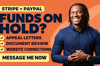 prepare stripe and paypal appeals for account restrictions and reserves