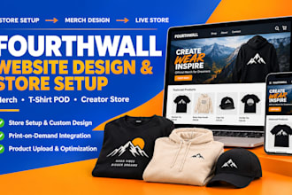 fourth wall website design fourthwall store set up merch tshirt pod design