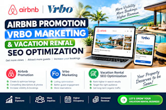 do airbnb promotion, vrbo marketing, and vacation rental SEO optimization