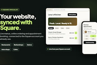 build a website for your restaurant, barbershop, or shop synced to square