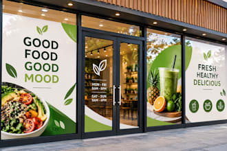 design shopfront window graphics, storefront panels and retail signs
