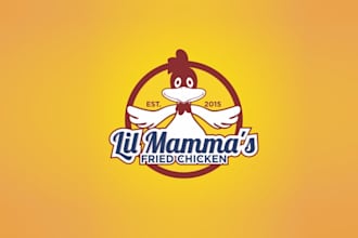 design amazing fried chicken food truck logo for you