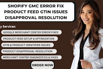 shopify gmc error fix product feed gtin issues disapproval resolution