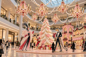 create a luxury holiday interior design and christmas decor mood board