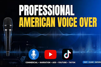 do professional human american voice over in my own voice