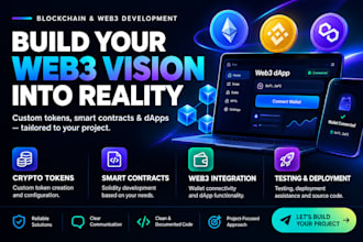 develop custom crypto tokens, smart contracts, and web3 dapp