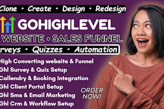 clone, create gohighlevel website, create ghl survey, quiz form ghl sales funnel