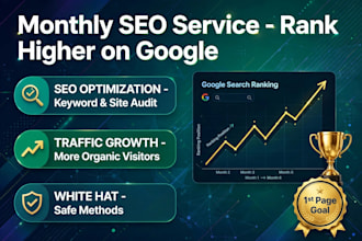 provide complete monthly SEO service for google ranking