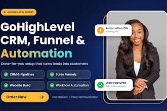 setup go highlevel CRM, sales funnel, website and go highlevel automation