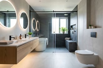 redesign bathroom layouts for better space use, comfort and modern functionality