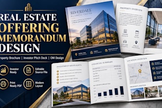 design real estate offering memorandum om and property brochure