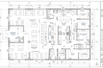 design commercial kitchen layout, restaurant floor plan, and autocad