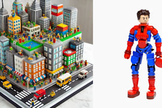dessign 3d custom lego city house car minifigure with xml partlist