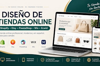 diseñar tienda online en español shopify etsy prestashop wix ecwid ecommerce