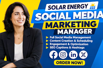 be your social media marketing manager for solar panel, installation and energy