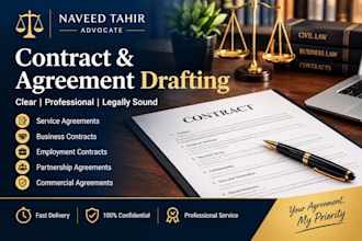 be your legal advisor for agreements, contracts, terms and conditions, mou