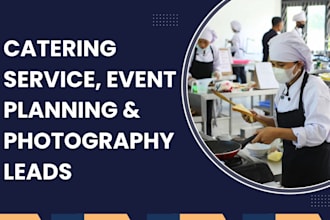 generate targeted event planning, catering service, wedding photography leads