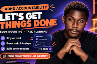 adhd virtual assistant accountability partner, body doubling adhd coach adhd va