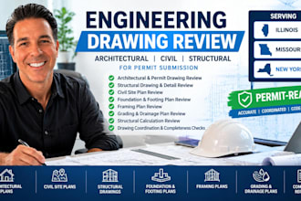review architect, civil and structural engineer drawing in missouri, illinois tx