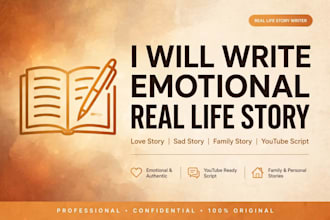 write real life emotional stories and short fiction stories