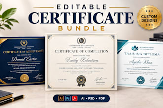 design editable certificate template corporate diploma or completion certificate