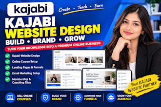 design a professional kajabi website, kajabi landing page, kajabi online course