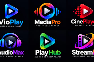 design a professional, video player, audio player, multimedia media player logo