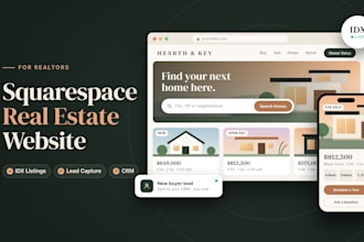 build squarespace real estate website, realtor website with idx listings web dev