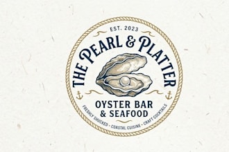 create unique bar seafood logo brand identity