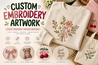 design custom embroidery artwork for clothing