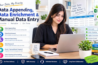do data appending, data enrichment, and manual data entry