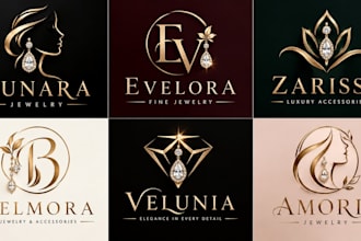 design a professional jewelry, luxury accessories, diamond earring earrings logo