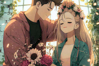draw adorable anime couples and anime  pictures