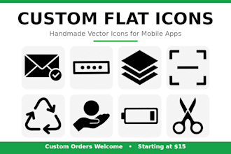 design custom flat icons for mobile app
