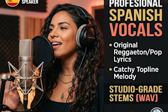 custom spanish lyrics,female singer vocals for latin pop edm