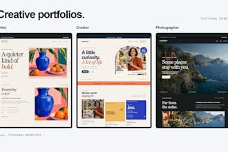 build portfolio websites for artists photographers and creators
