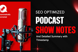 write professional podcast show notes after listening to your episode