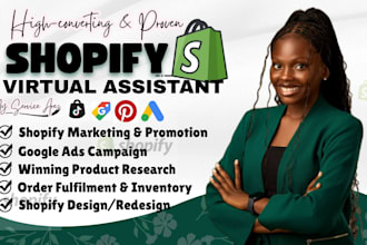 be your shopify virtual assistant, shopify store manager, shopify marketing