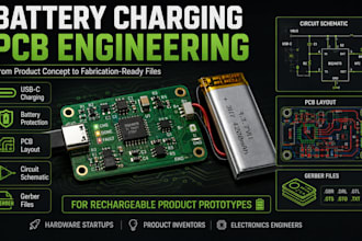 engineer a battery charging pcb for your rechargeable consumer product prototype