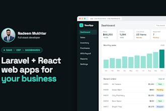 build a custom laravel and react web app or saas