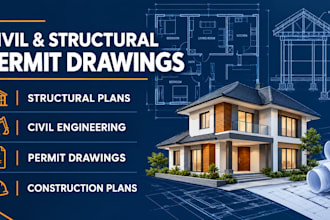 do civil and structural permit drawings for california and texas as architect